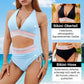 🔥Letzter Tag Spezial Preis €16.99!👙Hoch taillierte Bikini-Sets mit Bauchkontrolle und Farbblockdesign