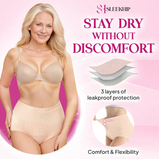 💥Jahresendausverkauf – 70 % Rabatt 💞Auslaufsichere High-Waist Damen-Slip mit Bauchkontrolle und Po-Lifting-Effekt