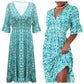 🌸SOMMERANGEBOT - 50% RABATT🌸Bohemian Vintage V-Ausschnitt Floral Lässige Lange Kleider