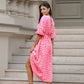 💗SOMMERANGEBOT - 50% RABATT💗Damenkleid mit V-Ausschnitt und Druck