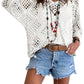 🥰50% RABATT! 🌺💛 Damen Boho-Häkeltop mit V-Ausschnitt – Perfekt für den Sommer ☀️✨