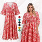 🌸SOMMERANGEBOT - 50% RABATT🌸Bohemian Vintage V-Ausschnitt Floral Lässige Lange Kleider