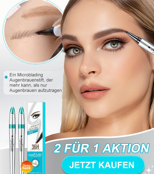 🔥Kaufen 1 bekommen 1 gratis🔥NEU 3D-Wasserfester Microblading Augenbrauenstift mit 4-zackiger Spitze