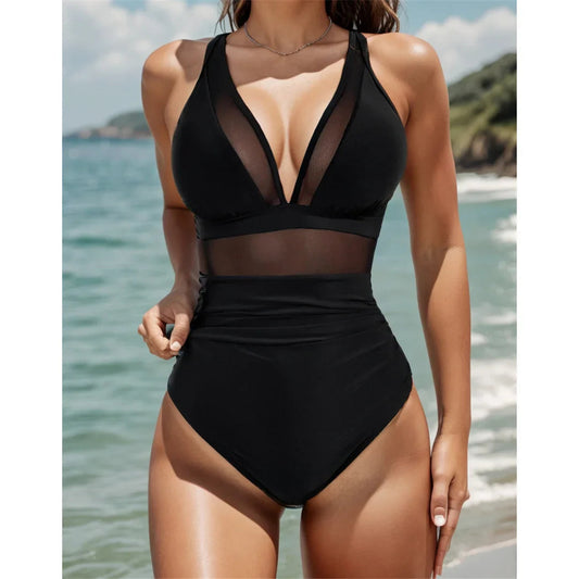🔥Letzter Tag Spezial Preis €16.99!👙Mesh Tummy Control Badeanzug🏝️