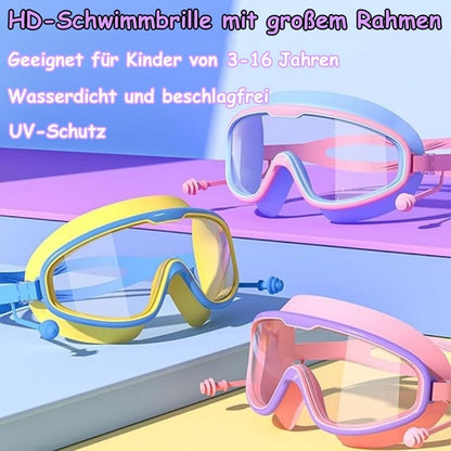 👧🏊‍♂️Letzter Tag der Aktion 50% Rabatt 🔥HD-Schwimmbrille für Kinder mit großem Rahmen, wasserdicht und anti-beschlagend.