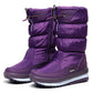 Ideales Geschenk: Hochwertiger, rutschfester und wasserdichter Schneestiefel aus Kunstfell für Damen-10