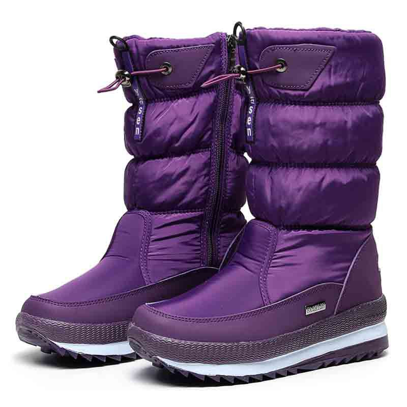 Ideales Geschenk: Hochwertiger, rutschfester und wasserdichter Schneestiefel aus Kunstfell für Damen-10