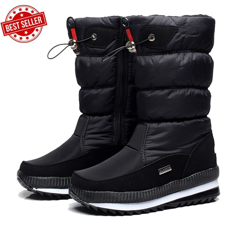 Ideales Geschenk: Hochwertiger, rutschfester und wasserdichter Schneestiefel aus Kunstfell für Damen-5