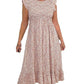 🎉🛍️Heißer Verkauf 50% Rabatt💃Elegantes Blumenkleid mit hoher Taille und Rüschen-Cap-Ärmeln