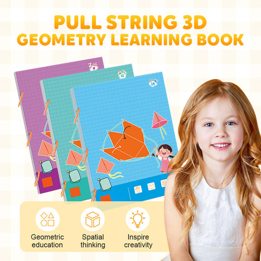 🔥Letzter Tag 50% REDUKTION👶✨Pull String 3D Geometry Lernbuch