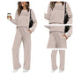 🔥LETZTER TAG 50 % RABATT👍✨Damen Komfort-Set mit Rundhals-Shirt & verstellbarer Kordelzughose