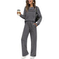 🔥LETZTER TAG 50 % RABATT👍✨Damen Komfort-Set mit Rundhals-Shirt & verstellbarer Kordelzughose