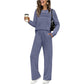 🔥LETZTER TAG 50 % RABATT👍✨Damen Komfort-Set mit Rundhals-Shirt & verstellbarer Kordelzughose