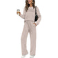 🔥LETZTER TAG 50 % RABATT👍✨Damen Komfort-Set mit Rundhals-Shirt & verstellbarer Kordelzughose