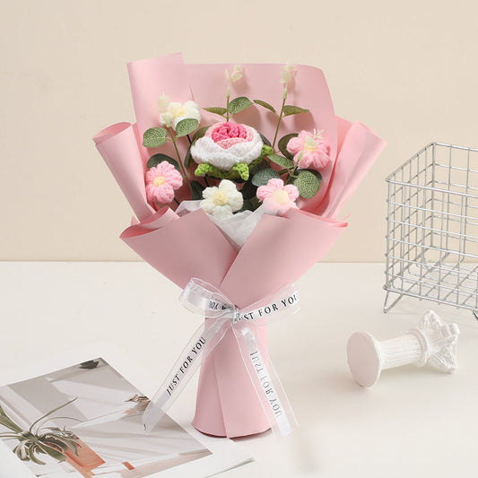 💐Muttertags-Special – 50 % RABATT! 💕Eleganter Handgefertigter Häkelblumenstrauß – Perfektes Muttertagsgeschenk
