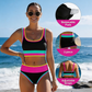 👙60 % Rabatt!🏖️Sportliches 3-teiliges Colorblock Bikini-Set 🌈 – High Waist & figurformend