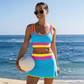 👙60 % Rabatt!🏖️Sportliches 3-teiliges Colorblock Bikini-Set 🌈 – High Waist & figurformend