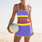 👙60 % Rabatt!🏖️Sportliches 3-teiliges Colorblock Bikini-Set 🌈 – High Waist & figurformend