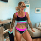 👙60 % Rabatt!🏖️Sportliches 3-teiliges Colorblock Bikini-Set 🌈 – High Waist & figurformend