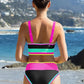 👙60 % Rabatt!🏖️Sportliches 3-teiliges Colorblock Bikini-Set 🌈 – High Waist & figurformend