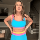 👙60 % Rabatt!🏖️Sportliches 3-teiliges Colorblock Bikini-Set 🌈 – High Waist & figurformend