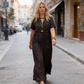 💞 Neu 60% Rabatt! 👗 Damen V-Ausschnitt Leopard Maxi-Kleid 💎