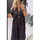 💞 Neu 60% Rabatt! 👗 Damen V-Ausschnitt Leopard Maxi-Kleid 💎